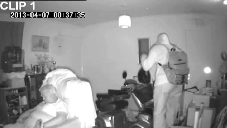 Burglar Caught On Camera In Pensioner's Home | UK News | Sky News