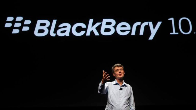 RIM chief executive Thorsten Heins delivers his keynote address at the Blackberry Jam Americas