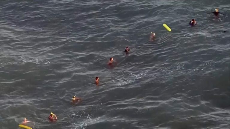 Lifeguard Drowns Trying To Save Swimmer Us News Sky News