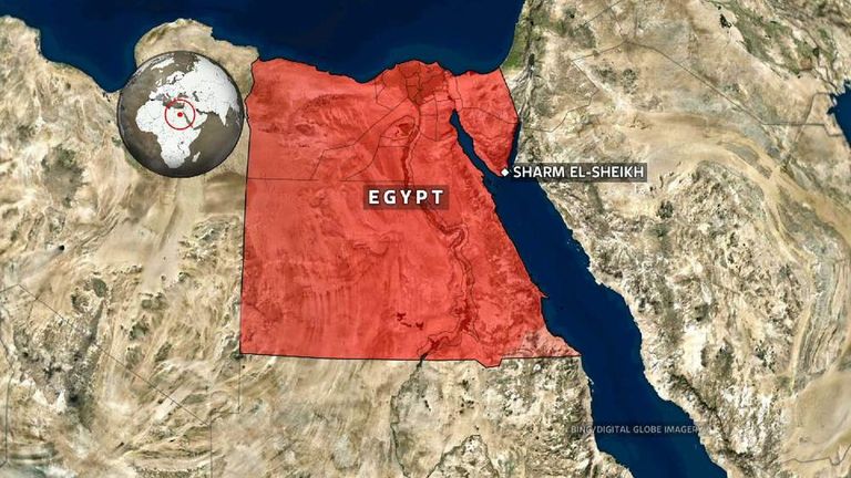 The resort of Sharm El-Sheikh is in the Red Sea