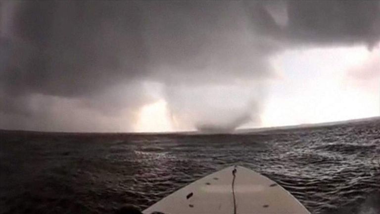 Waterspouts Off Florida Filmed By Divers | World News | Sky News