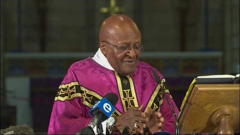 Archbishop Desmond Tutu Admitted To Hospital World News Sky News