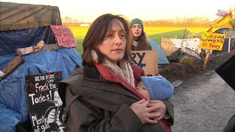 Anti-fracking protester in Salford