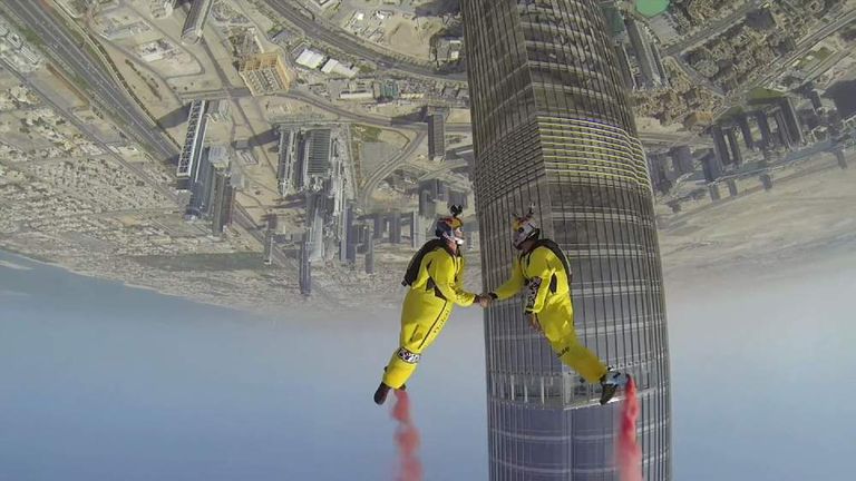 Base jump world record set in Dubai Pic: Skydive Dubai