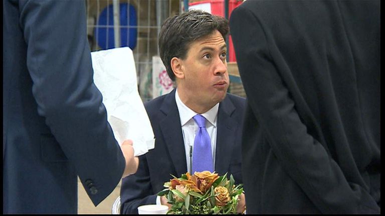 Ed Miliband eats a bacon sandwich