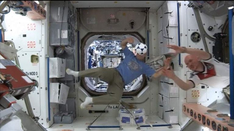 Astronauts on the International Space Station prepare for World Cup