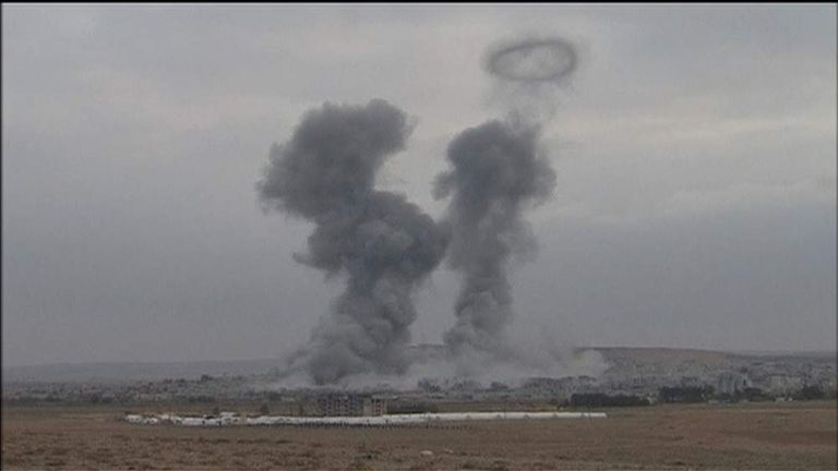 U.S. led airstrikes against Islamic State fighters in Kobani
