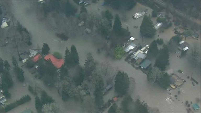 Storm Triggers Floods On American West Coast | Scoop News | Sky News