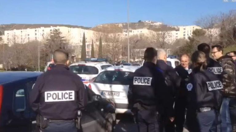 French police at the scene of the shooting
