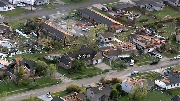 Homes Destroyed As Tornadoes Rip Through Towns | US News | Sky News