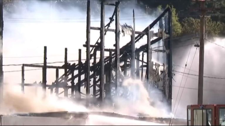 Fire destroys historic Oregon stadium