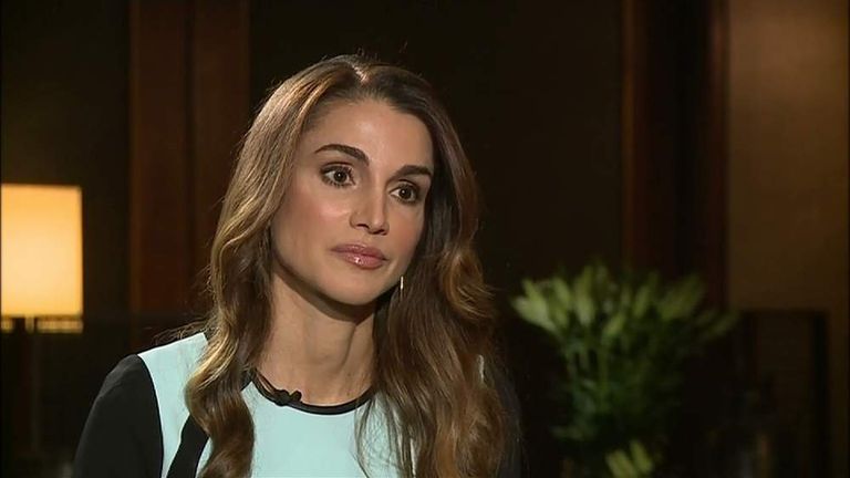 Exclusive Queen Rania Calls For Unity On Refugees World News Sky News