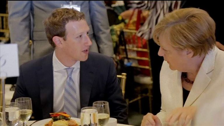 Mark Zuckerberg had a chat with German Chancellor Angela Merkel during the event