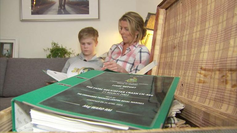 Jason Ward and May-Helen Forsberg with the report into the death of Jason's father