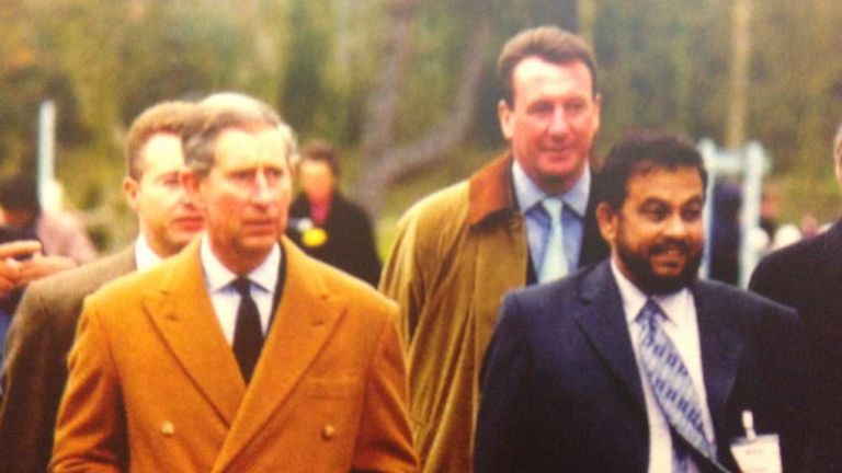 Chowdhury Mueen-Uddin meeting Prince Charles in Leicestershire in 2003