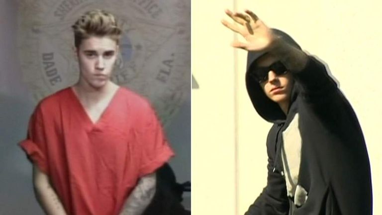 Justin Bieber in court appearance and after leaving jail