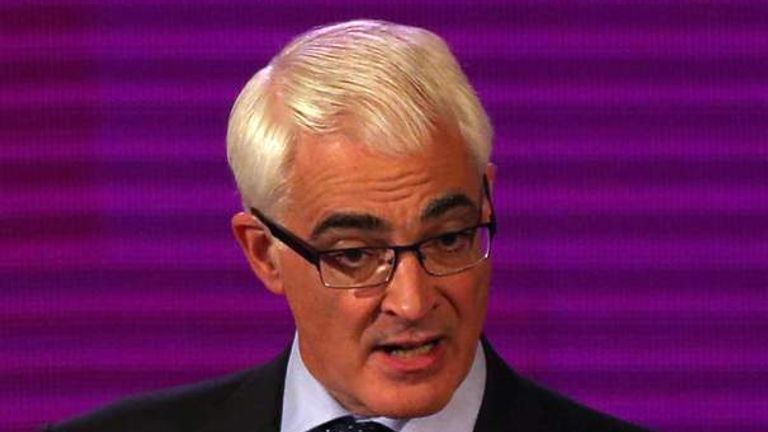 Better Together leader Alistair Darling speaking at the second television debate over Scottish independence
