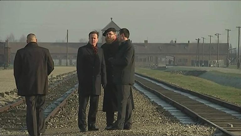 David Cameron Visits Auschwitz in Poland