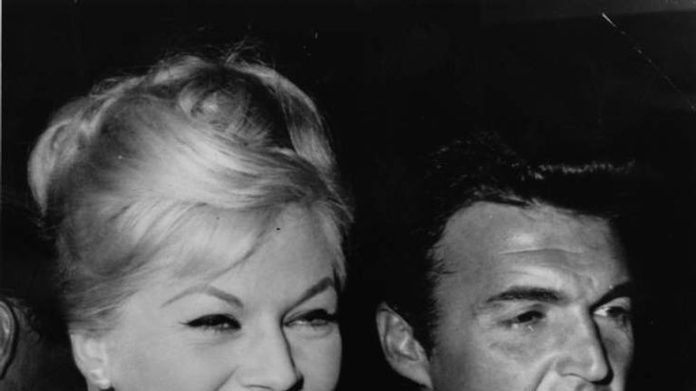Anita Ekberg with Italian actor Franco Silva in 1963