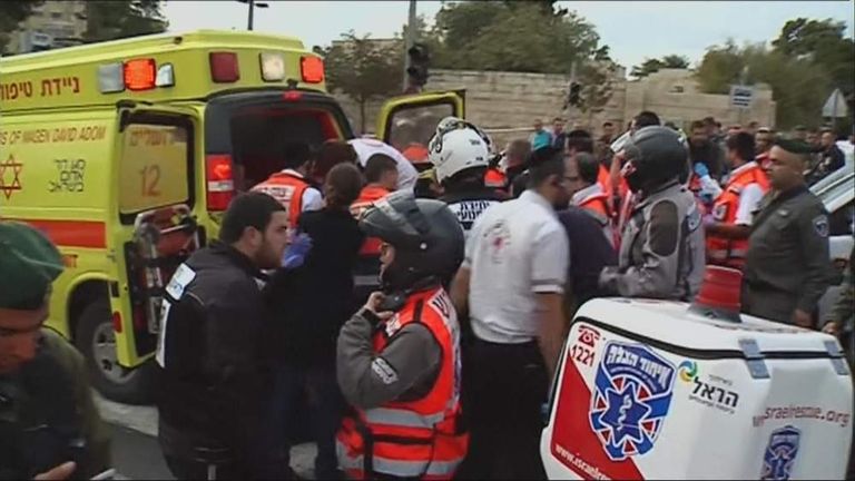 Car Rams Pedestrians As Jerusalem Clashes Erupt | World News | Sky News