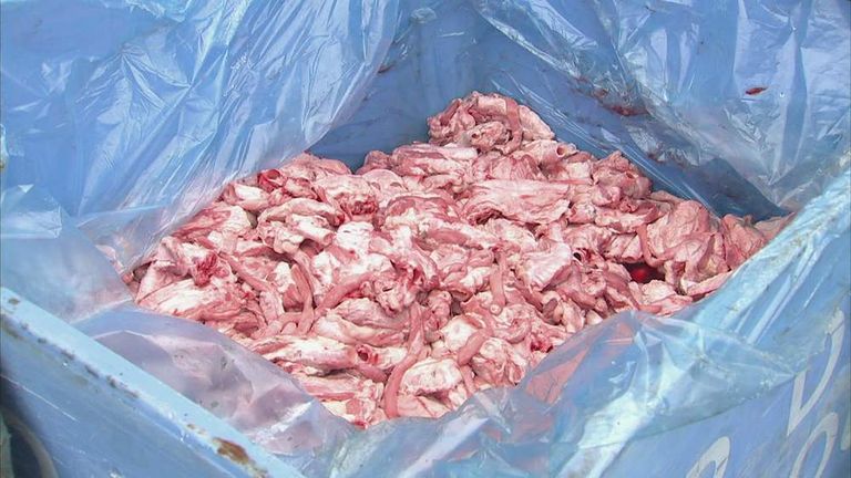 A crate of meat at Farmbox