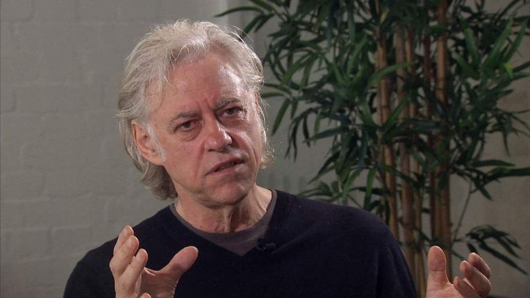 Bob Geldof Offers His Home To Syrian Refugees Uk News Sky News