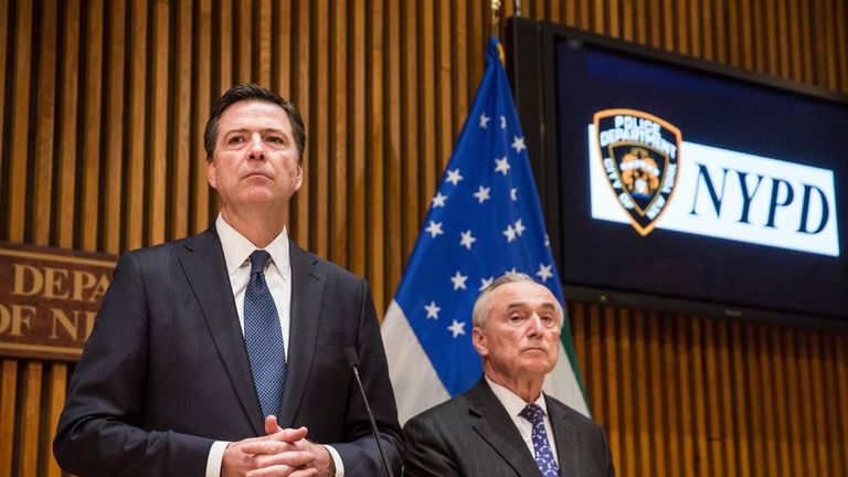 FBI Director James Comey Speaks At New York Police Headquarters