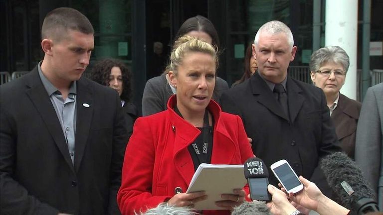 A statement is read on behalf of Nicola Hughes' family.