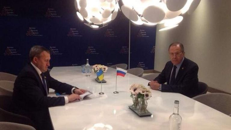 Sergei Lavrov meets Andriy Deschchytsya