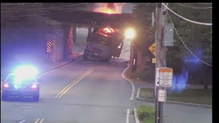 Truck Drivers In A Boston Suburb Come Unstuck With A Bridge Malfunction ...