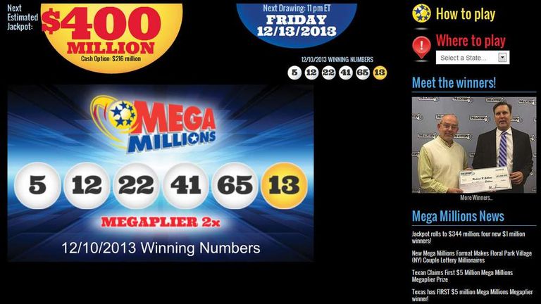 US Mega Millions Jackpot Hits Whopping $400m | US News | Sky News