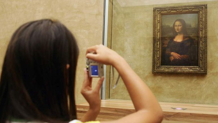 The Mona Lisa in the Louvre museum