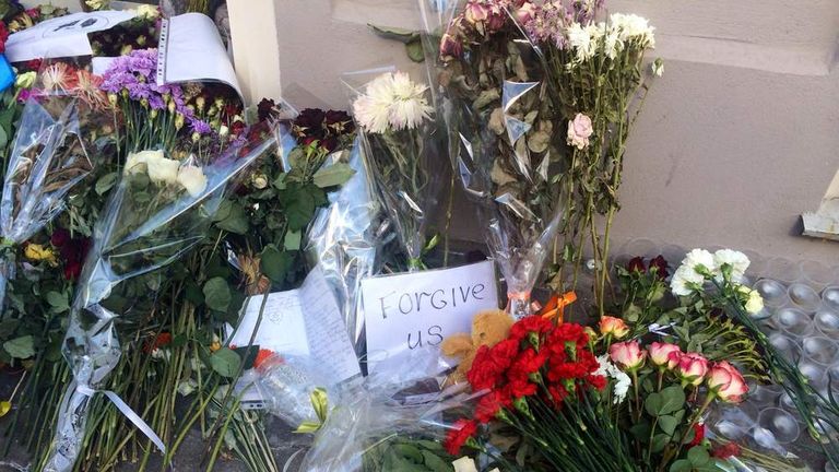 Tributes outside Dutch embassy in Moscow