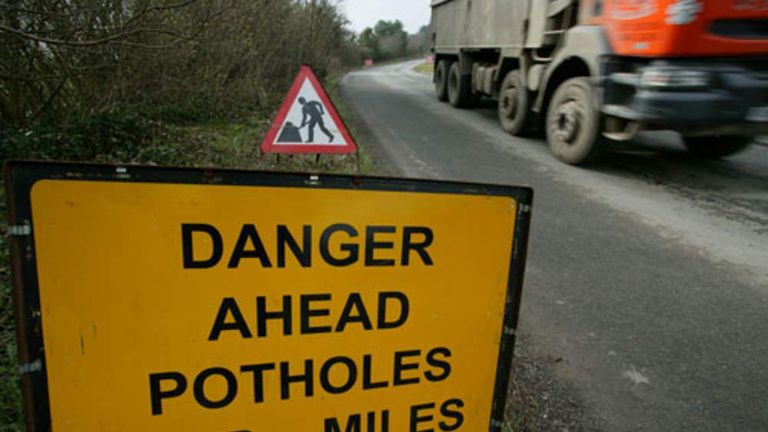 Potholes One Every Mile On Britain S Roads Uk News Sky News