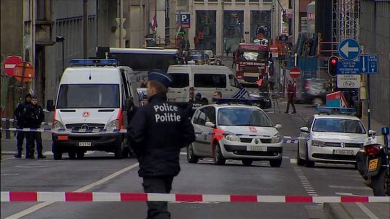 Police Hold Man With Gun Outside EU Parliament | World News | Sky News