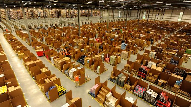 An Amazon distribution centre in Scotland
