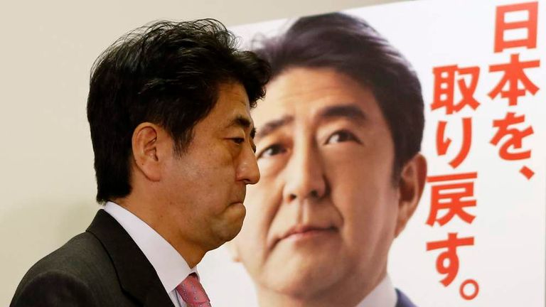 Japan's next PM Shinzo Abe attends a news conference in Tokyo
