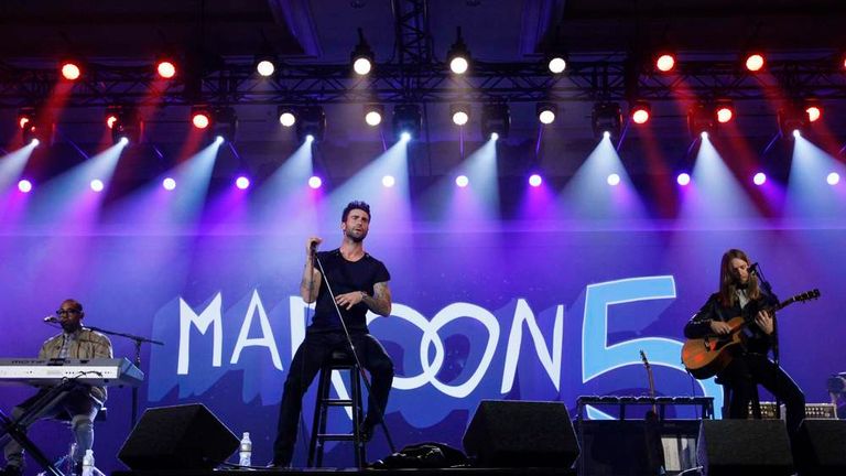 Maroon 5 performed at the celebration of all things electronic
