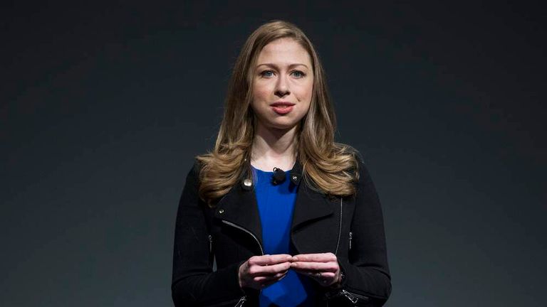 Chelsea Clinton speaks during the "Not There Yet: A Data Driven Analysis of Gender Equality" in New York
