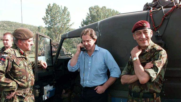 Tony Blair in Kosovo in 1999