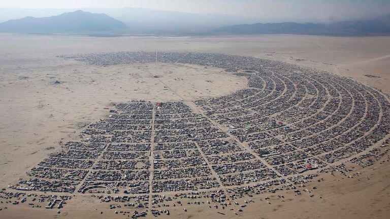 Rain Douses And Delays Burning Man Festival | Ents & Arts News | Sky News