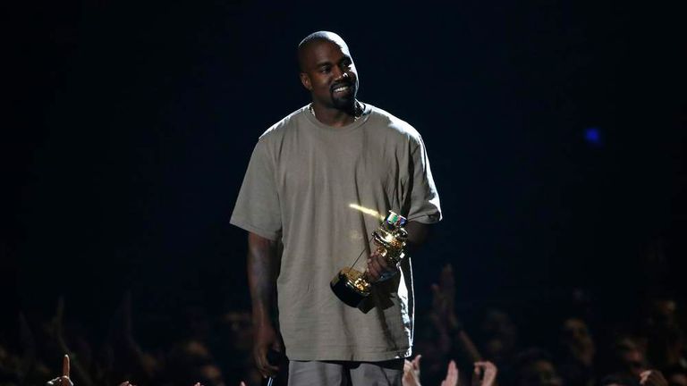 Kanye West accepts the Video Vanguard Award at the 2015 MTV Video Music Awards in Los Angeles