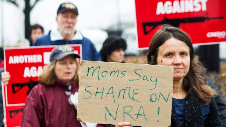 Sandy Hook Shootings: Protest At Gun Lobby HQ | US News | Sky News