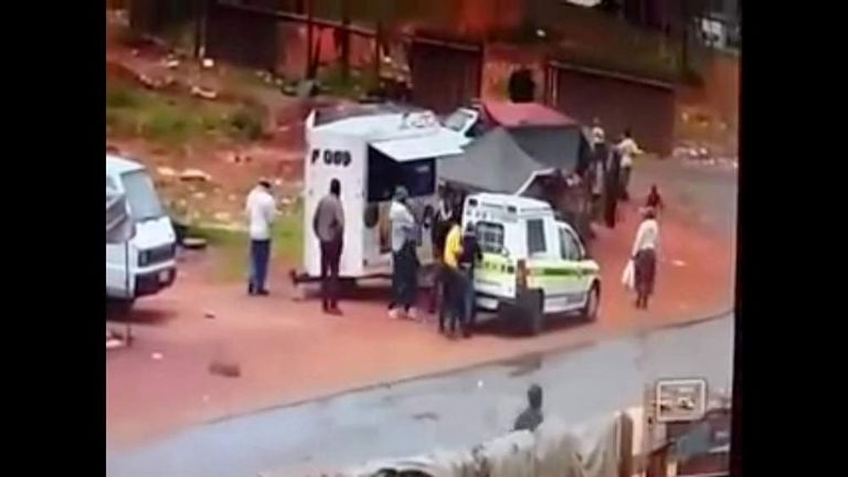 South Africa Cops' Robbery Captured On CCTV | World News | Sky News