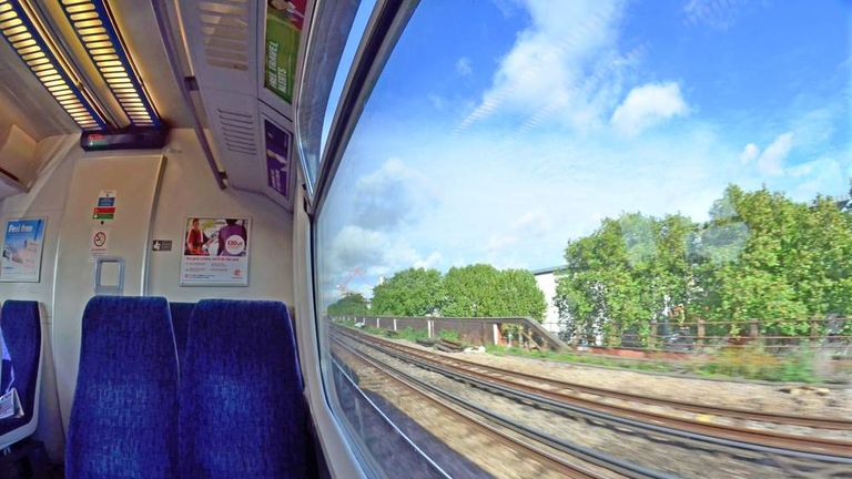 Transport generic train movement. Rail travel southeast London
