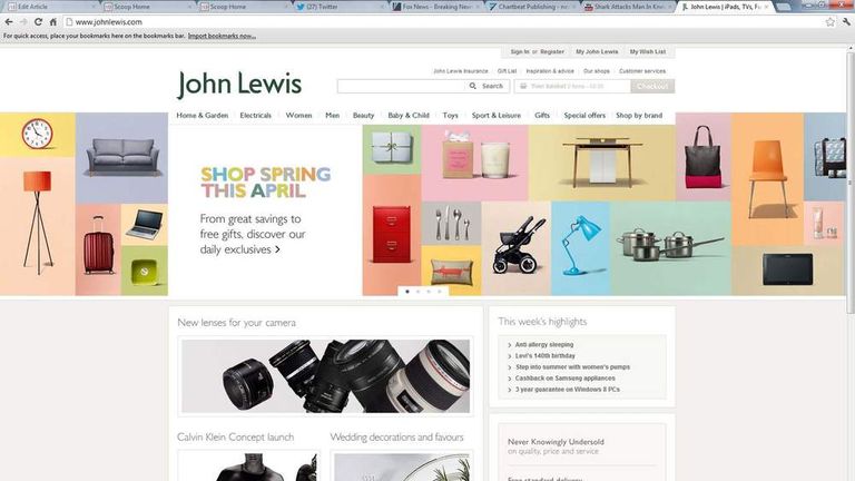 John Lewis Reaches £1bn Annual Web Sales | Business News | Sky News