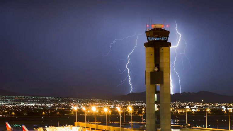 Las Vegas Lightning Strikes Hit The Strip | US News | Sky News