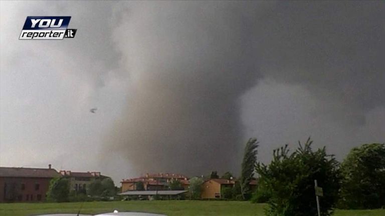 Tornado Smashes Through Northern Italy World News Sky News