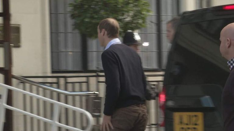 Prince William arrives at hospital