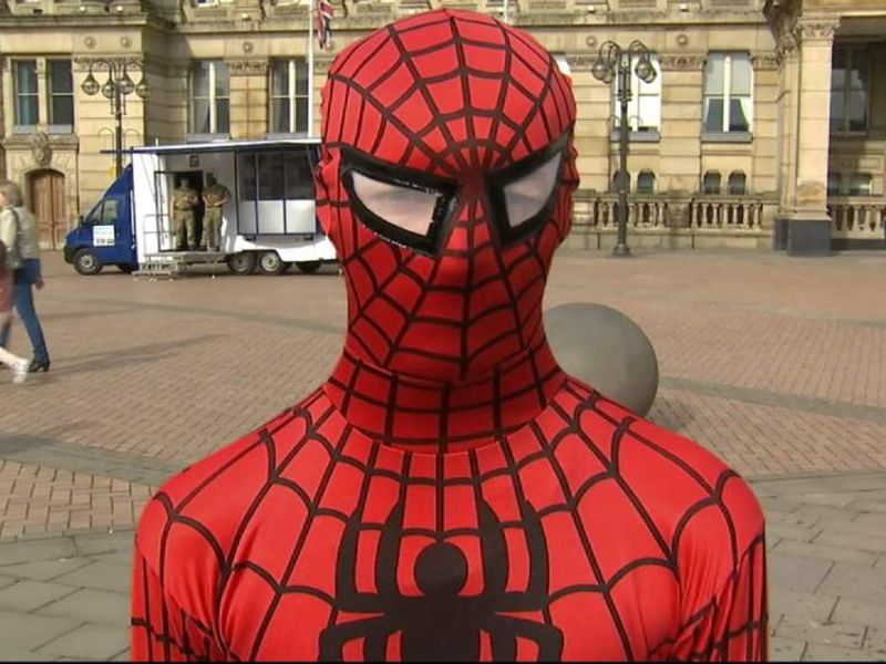 Midlands Marvel: 'Spider-Man' Helps Feed Homeless | UK News | Sky News